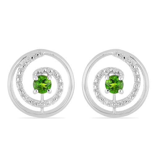 0.60 CT CHROME DIOPSIDE STERLING SILVER EARRINGS #VE020614